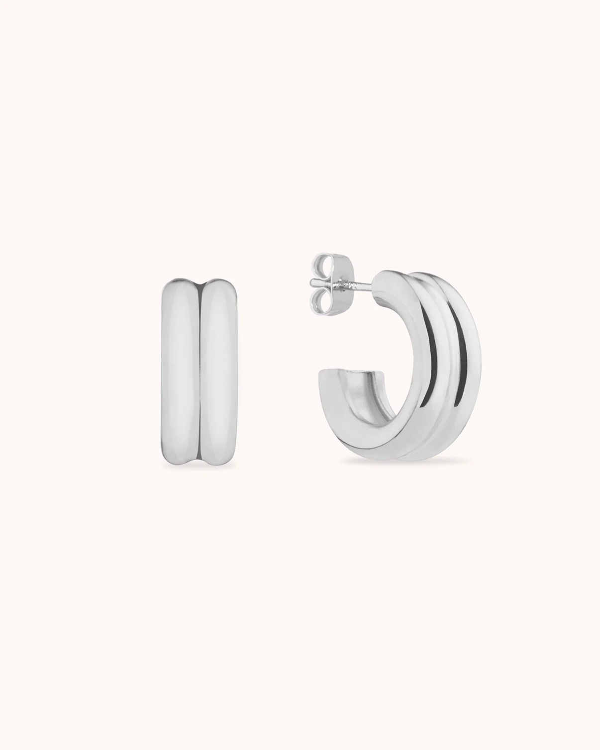Double Layered Hoops in Silver