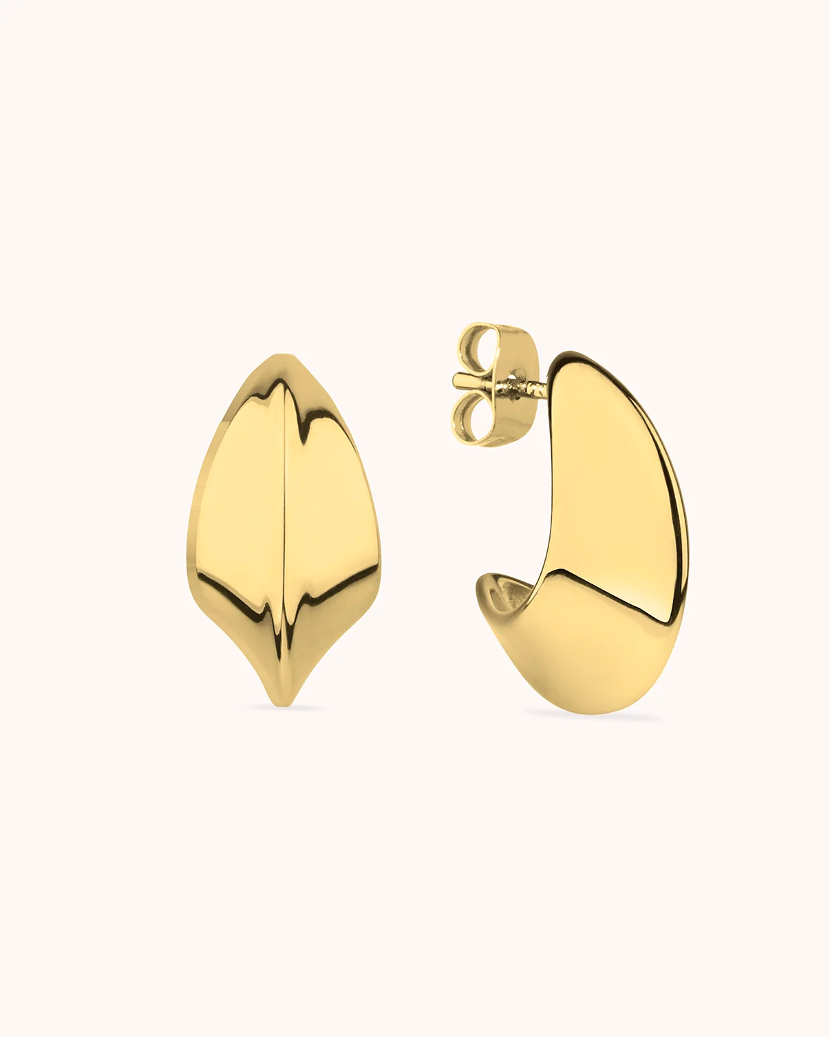 Waterproof Medium Edged Hoops in Gold