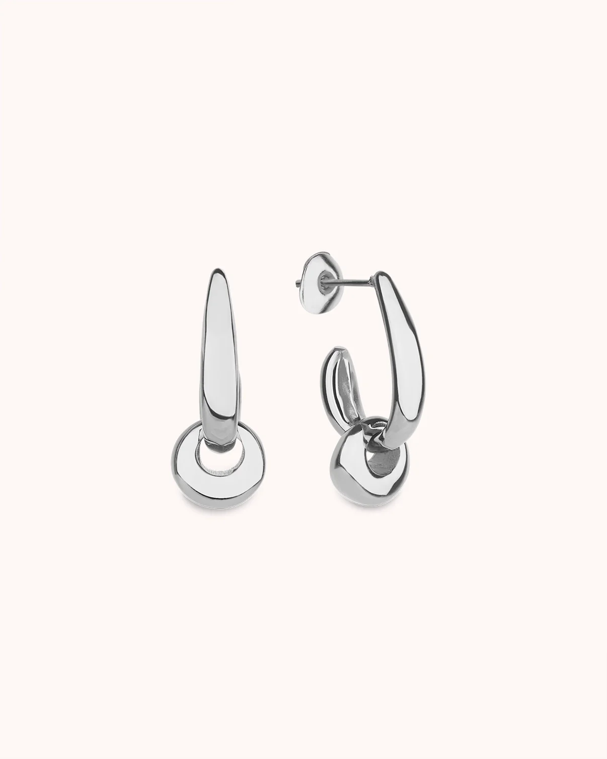 Waterproof Hoop Attachment Earrings in Silver