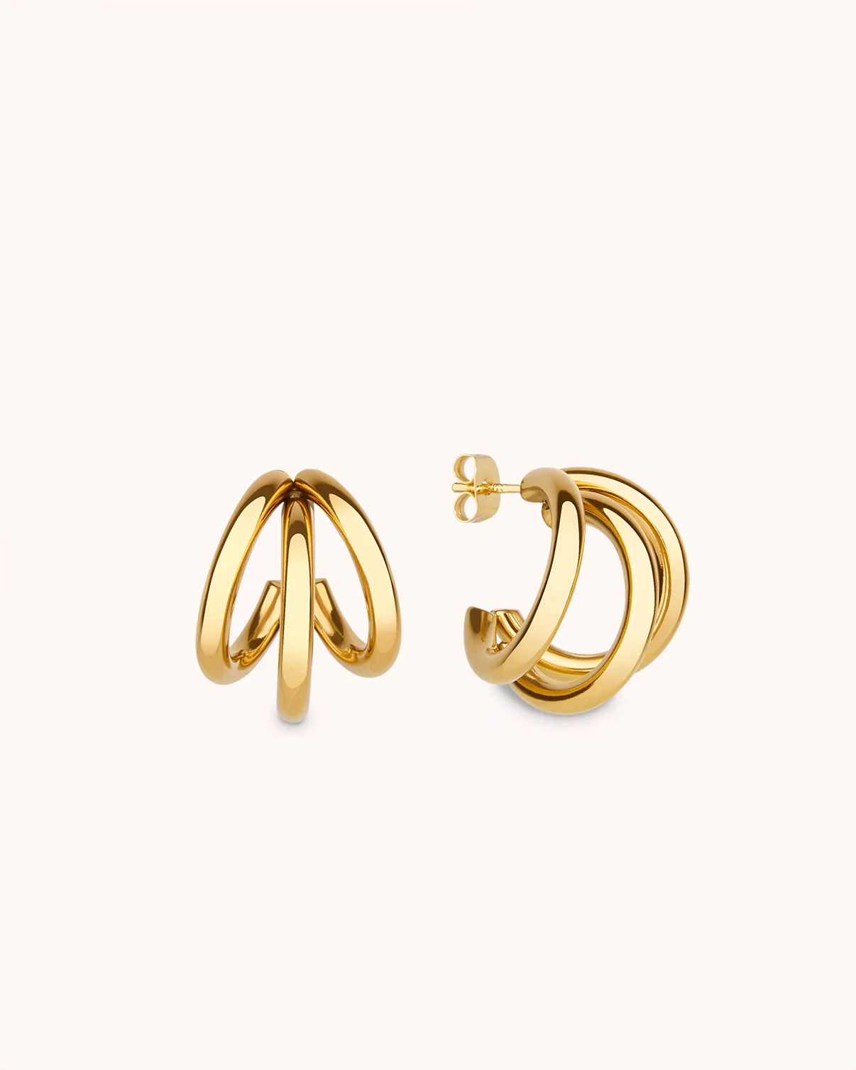 Waterproof Illusion Chubby Hoop Earrings in Gold