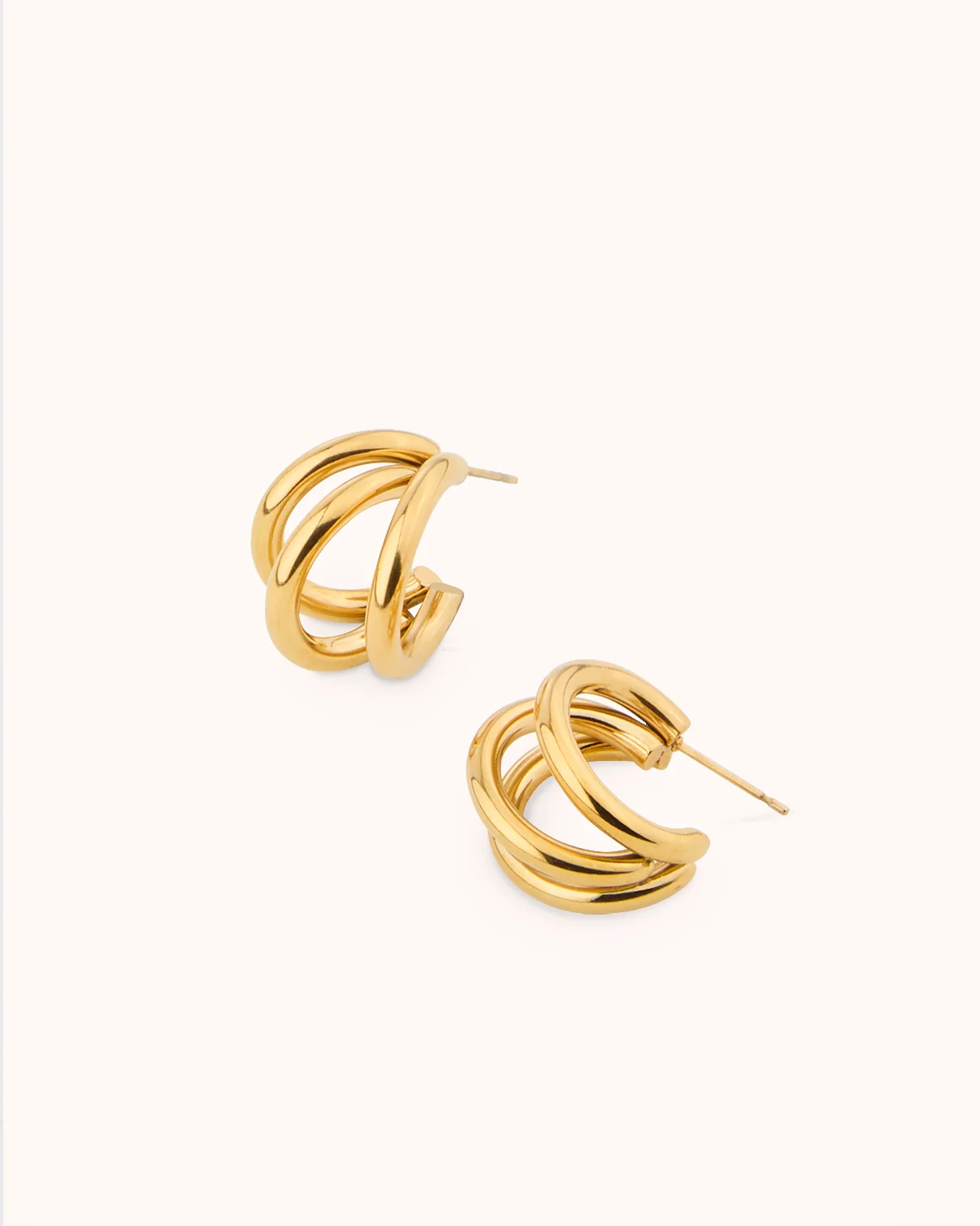 Waterproof Illusion Chubby Hoop Earrings in Gold - Image 3