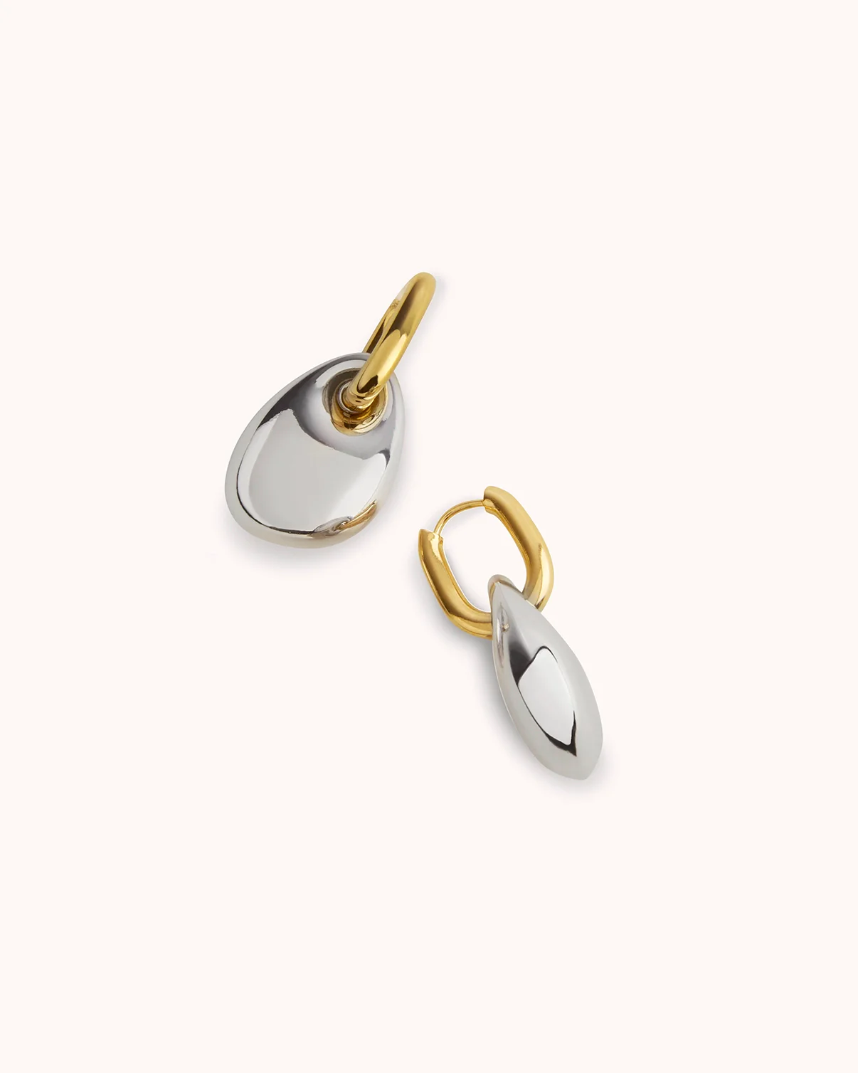 Waterproof Mixed Metal Pebble Huggies - Image 3