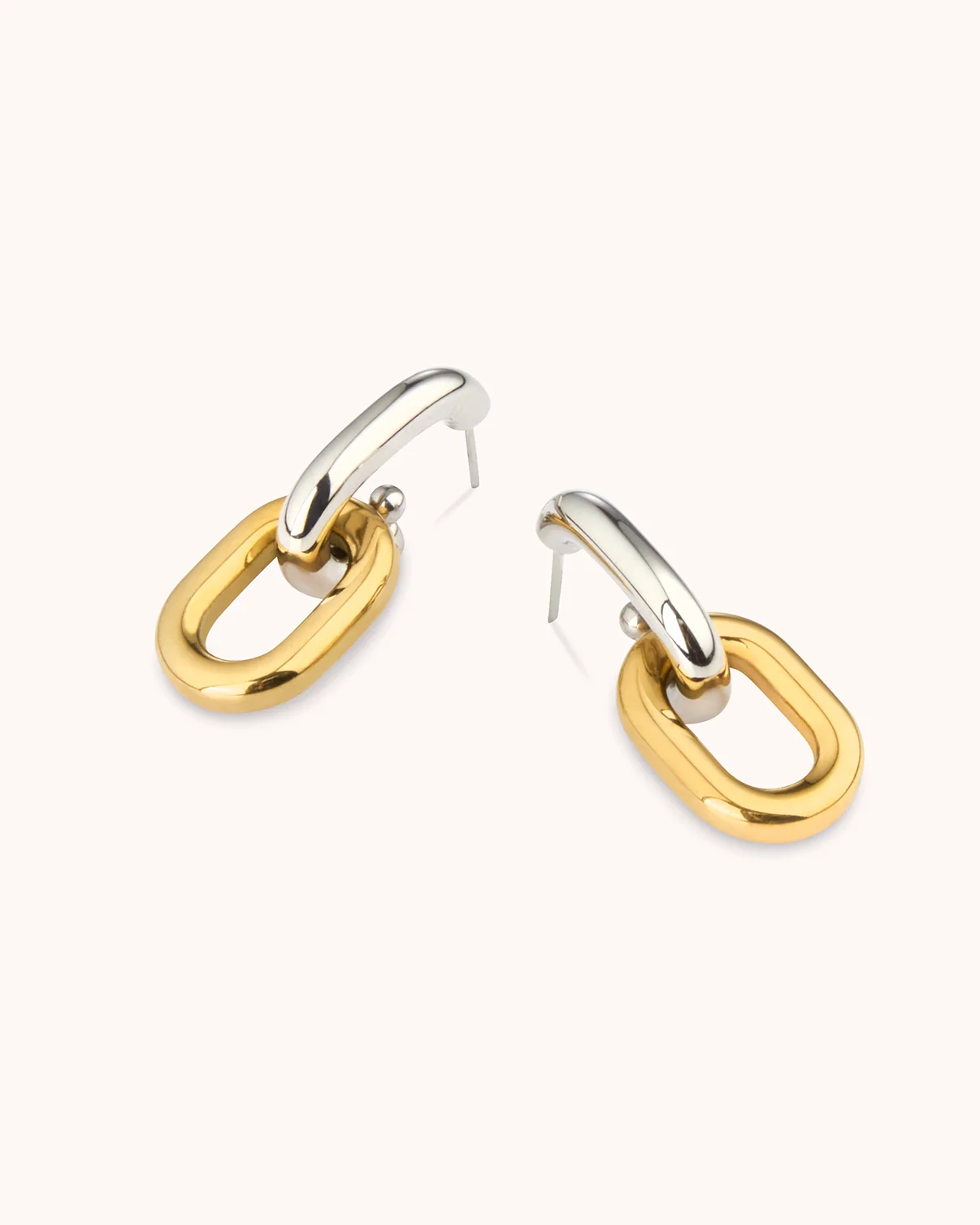 Mixed Metal Small Link Earrings - Image 2