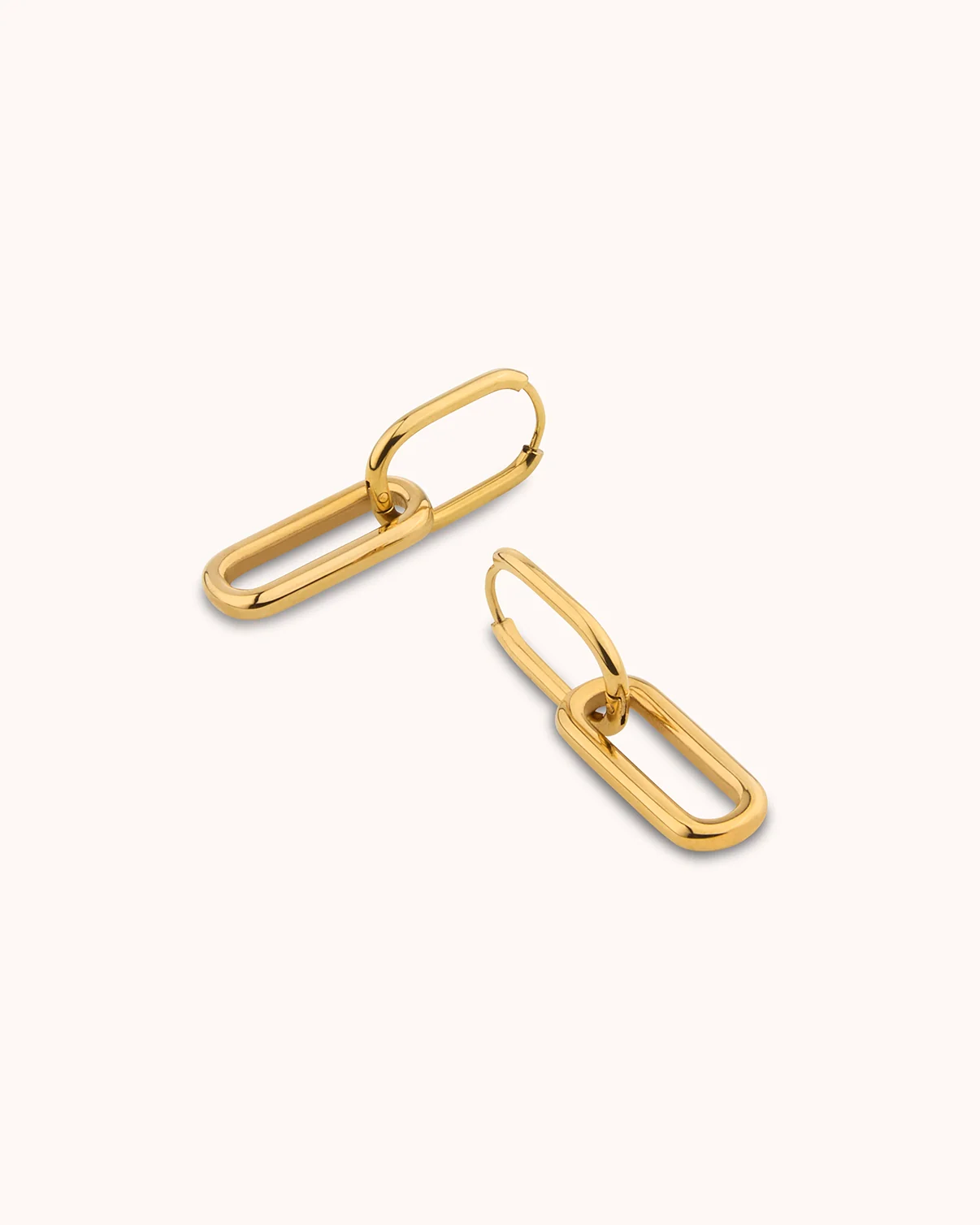 Waterproof Round Double Oval Hoop Earrings in Gold - Image 3