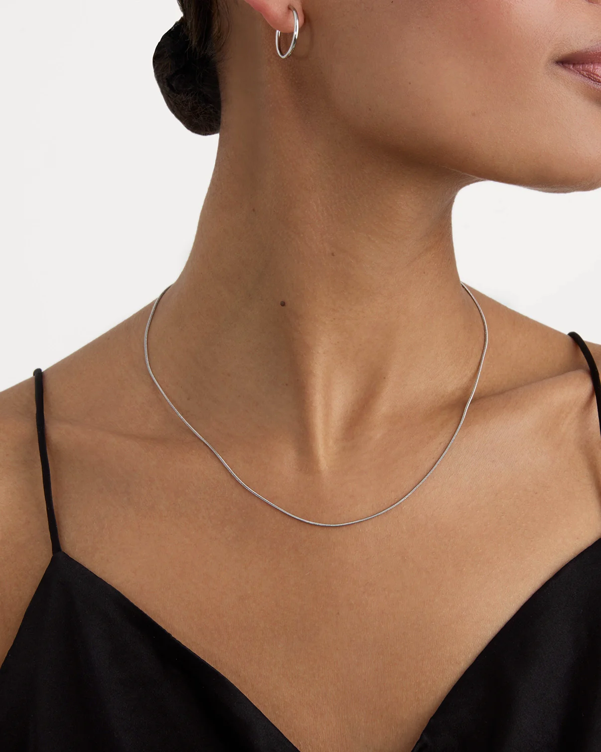 Waterproof Slinky Thin Chain Necklace in Silver - Image 2