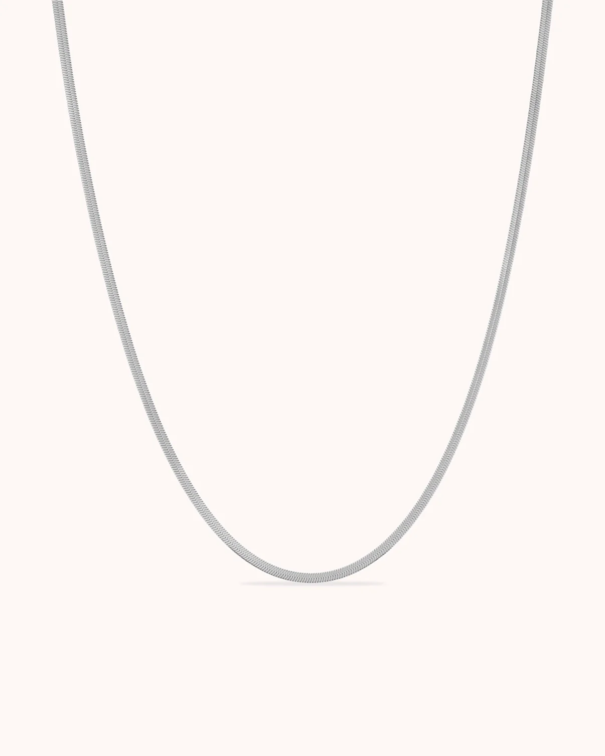 Waterproof Slinky Long Chain Necklace in Silver