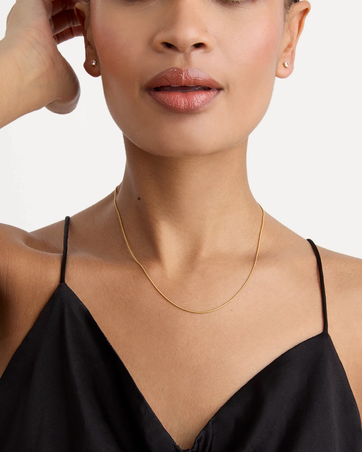 Waterproof Slinky Thin Chain Necklace in Gold - Image 2