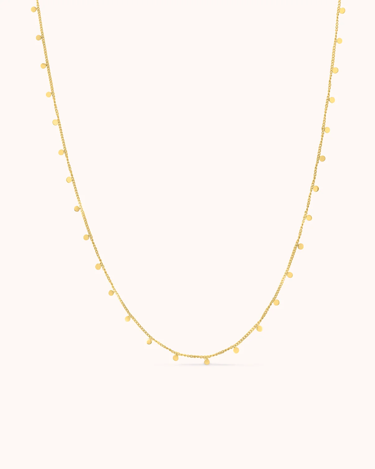 Waterproof Circle Pendant Necklace in Gold