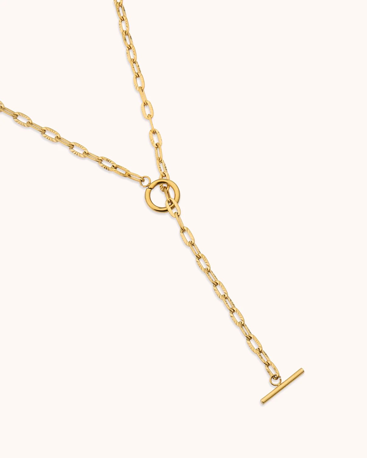 Waterproof Spaced Chain Y-Necklace in Gold - Image 3