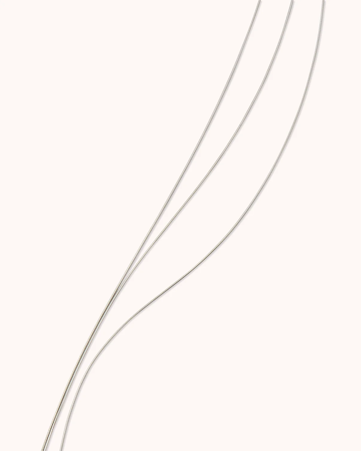 Waterproof Crystal Long Thin Triple Layer Necklace in Silver - Image 3