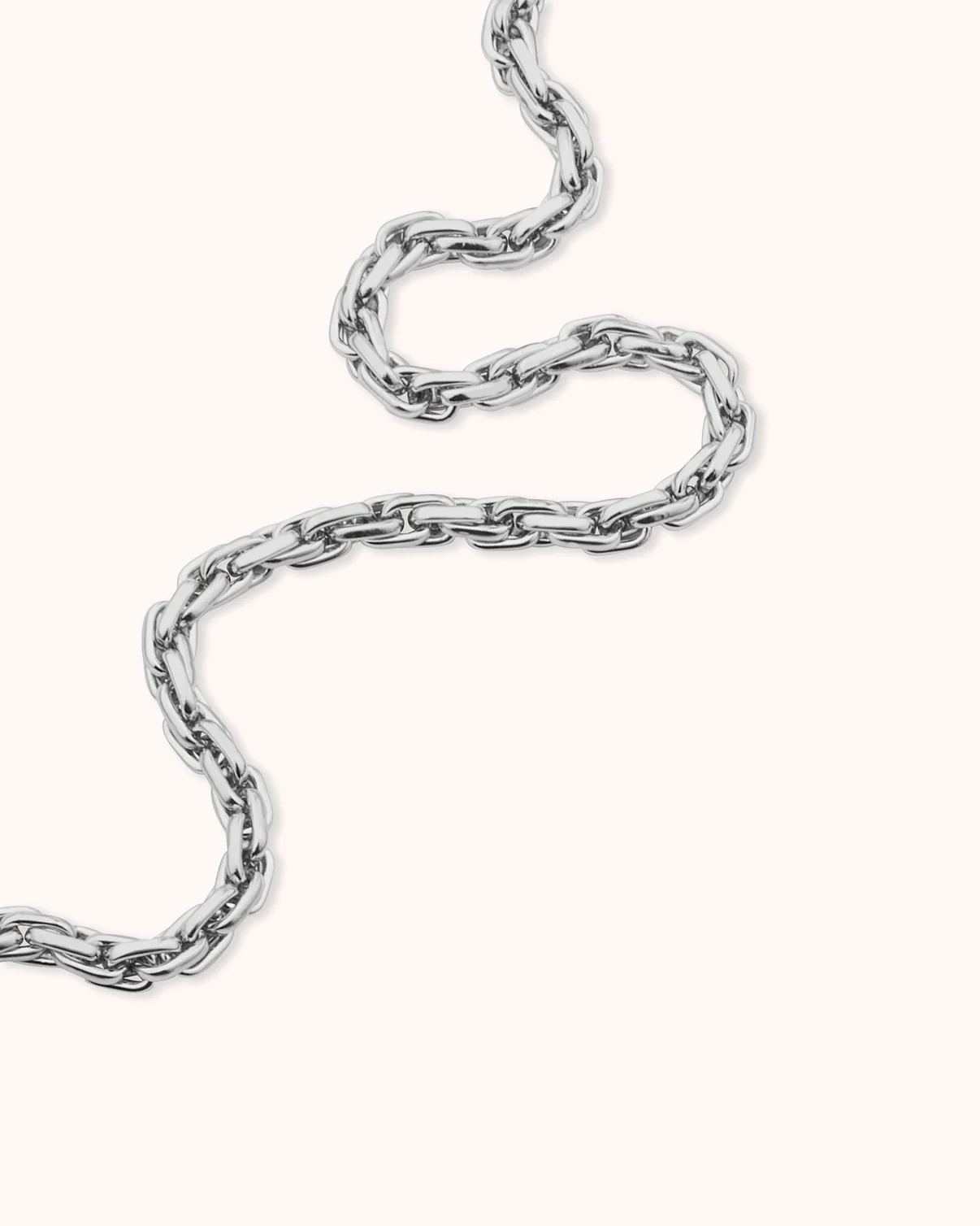 Waterproof Thick Linked Chain Necklace in Silver - Image 3