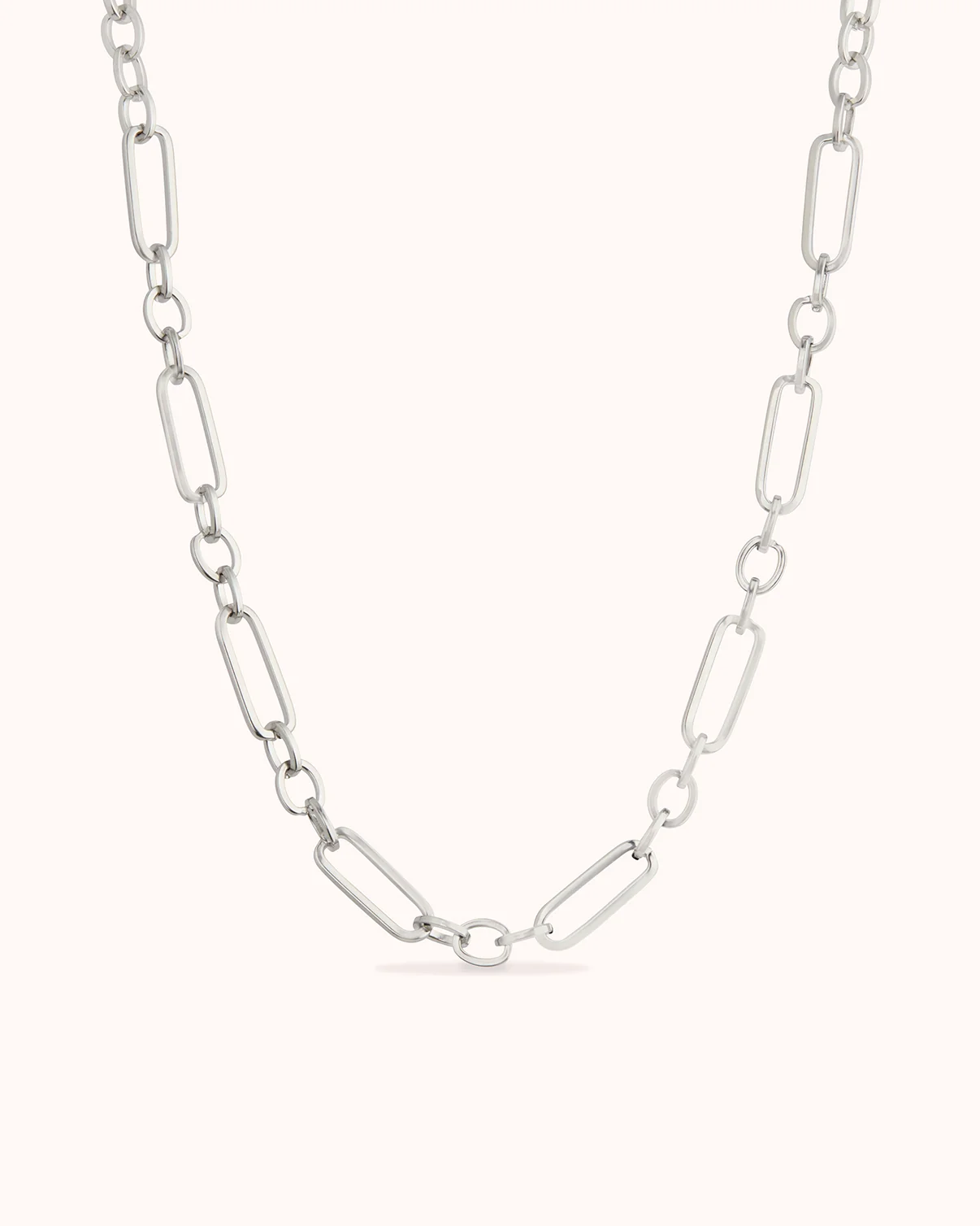 Double Link Chain Necklace in Silver