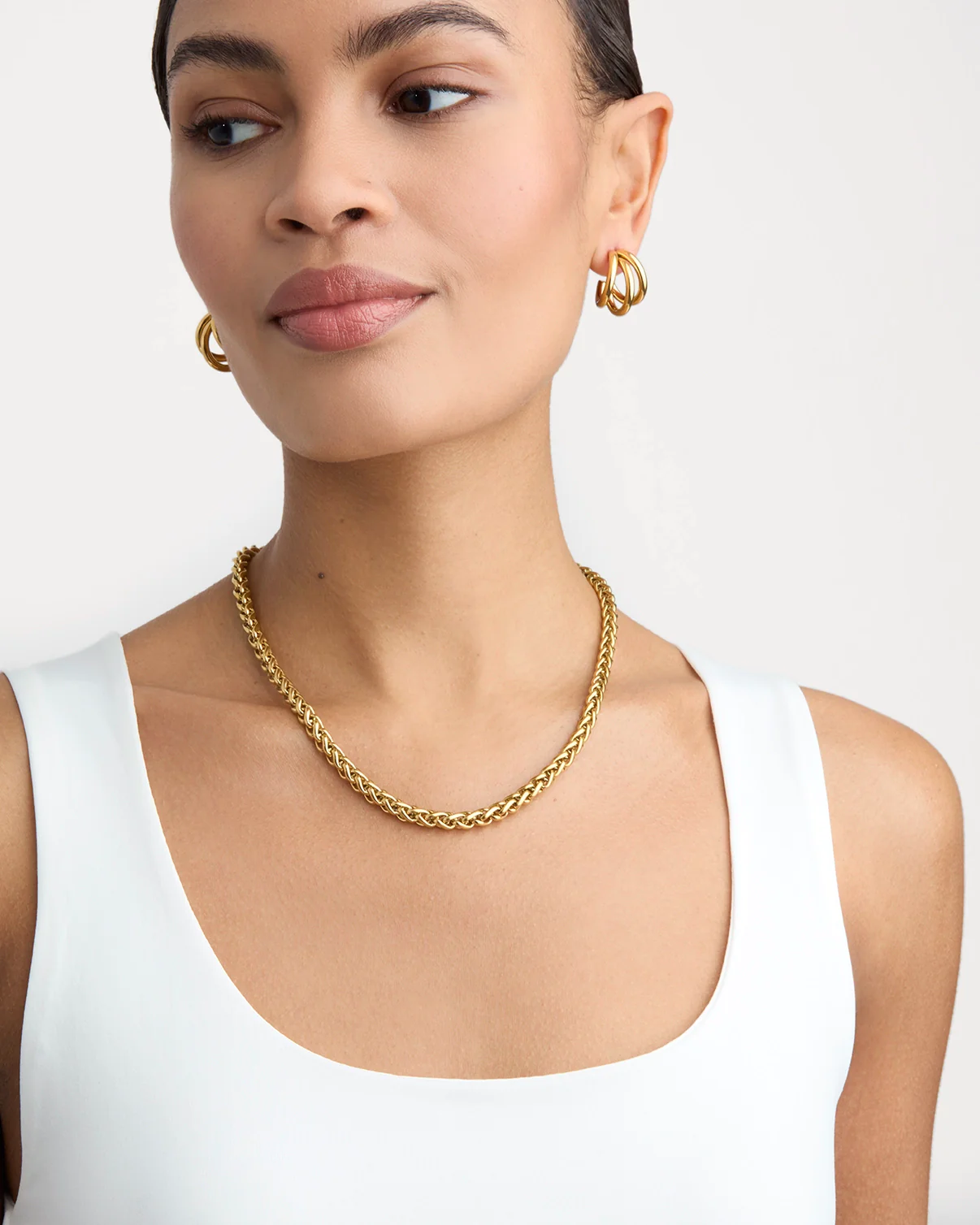 Waterproof Thick Chain Necklace in Gold - Image 2