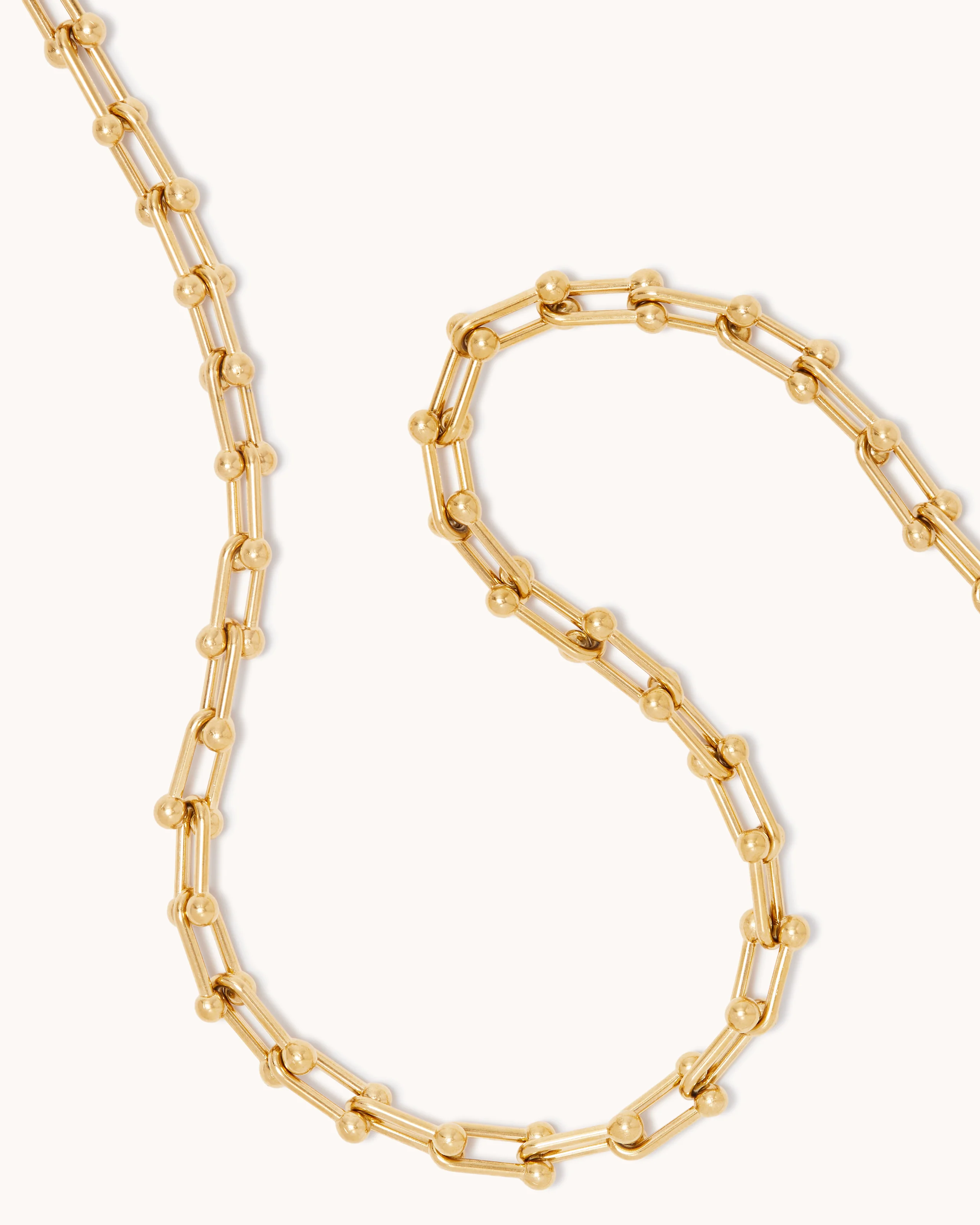Ball Chain Link Necklace in Gold - Image 4