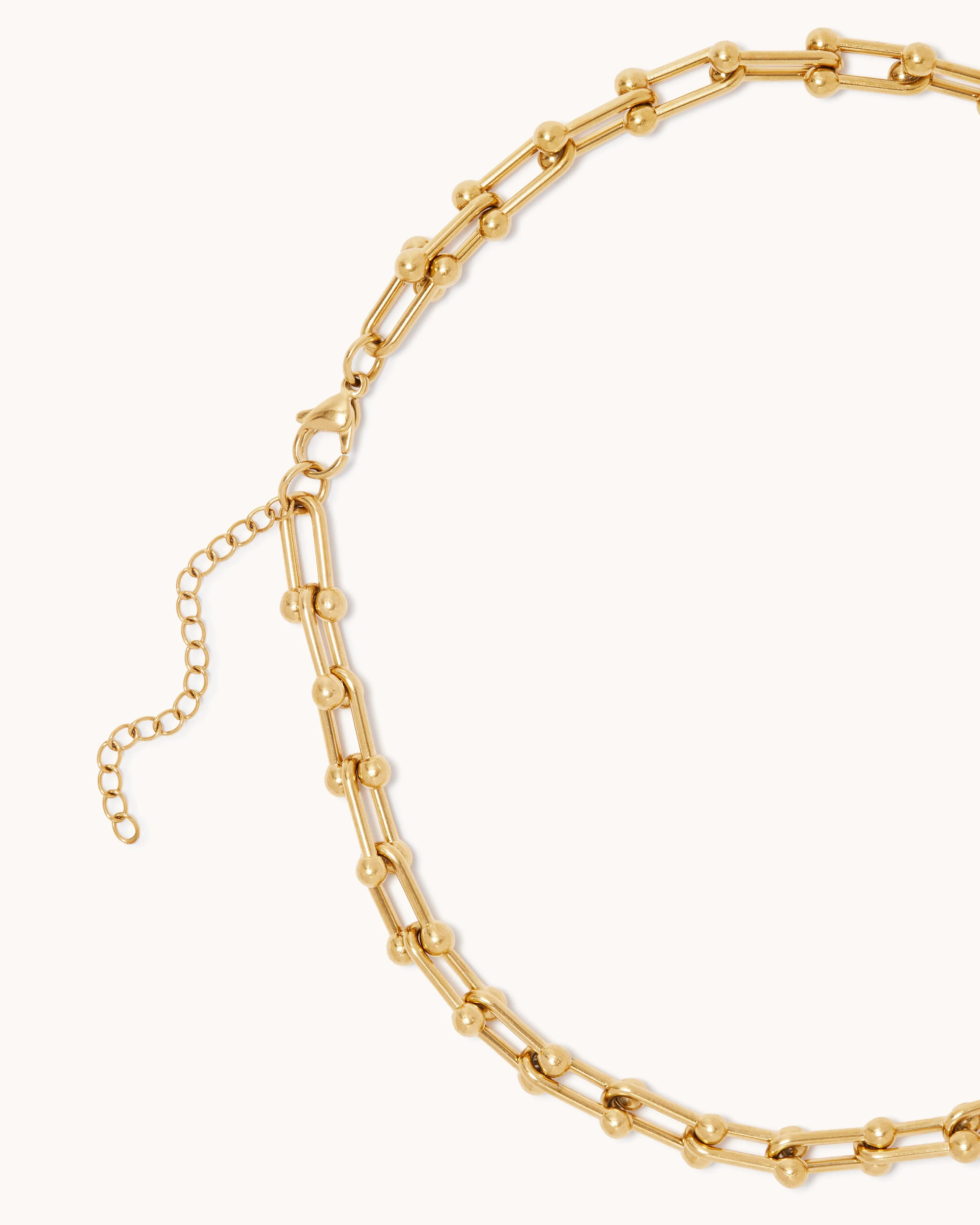 Ball Chain Link Necklace in Gold - Image 5