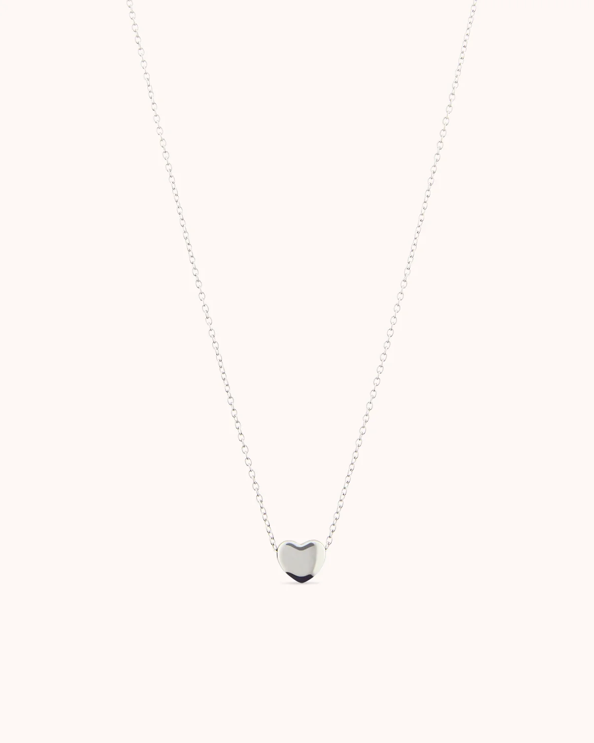 Heart Pendant Thin Chain Necklace in Silver