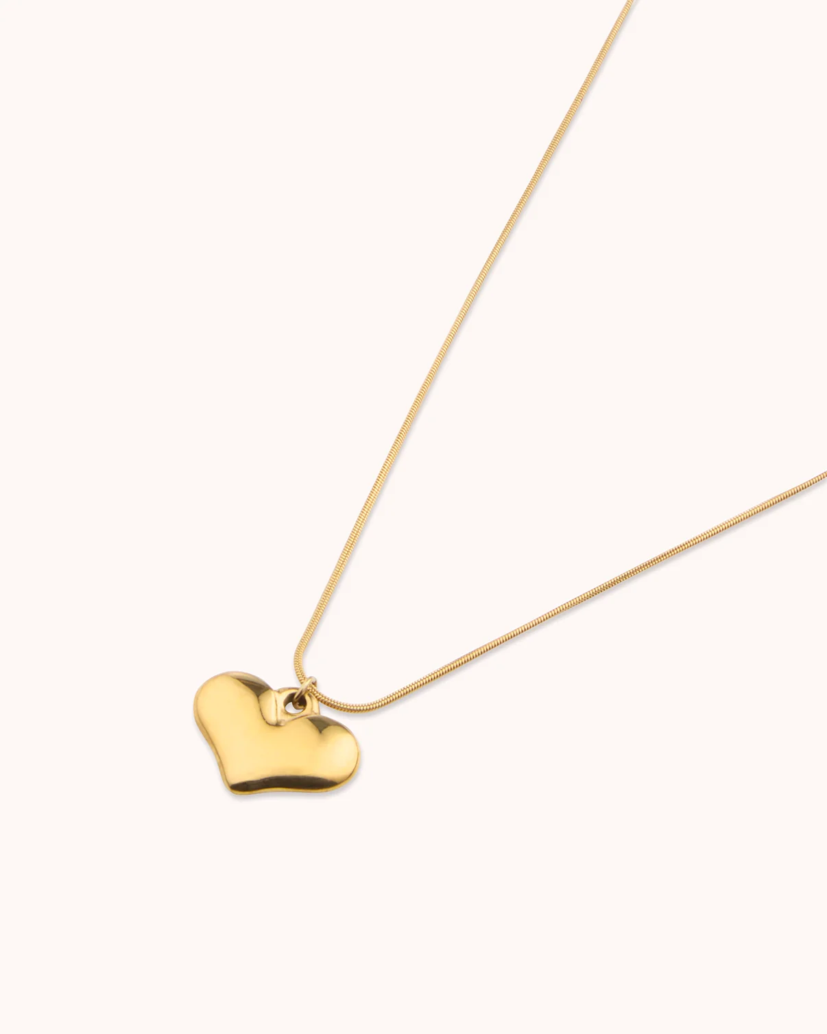 Waterproof Thin Chain Heart Pendant Necklace in Gold - Image 2