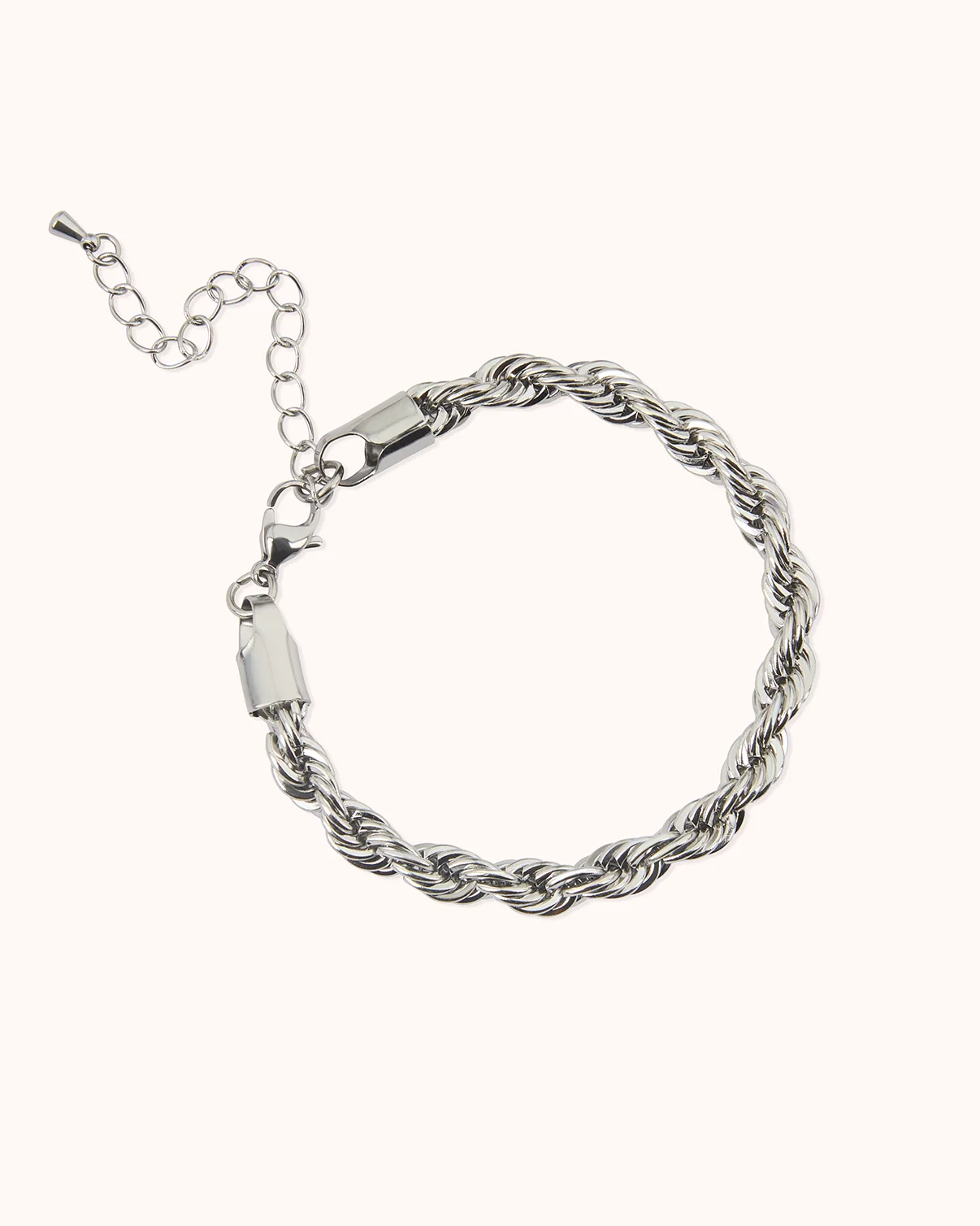 Waterproof Twisted Chain Bracelet in Silver