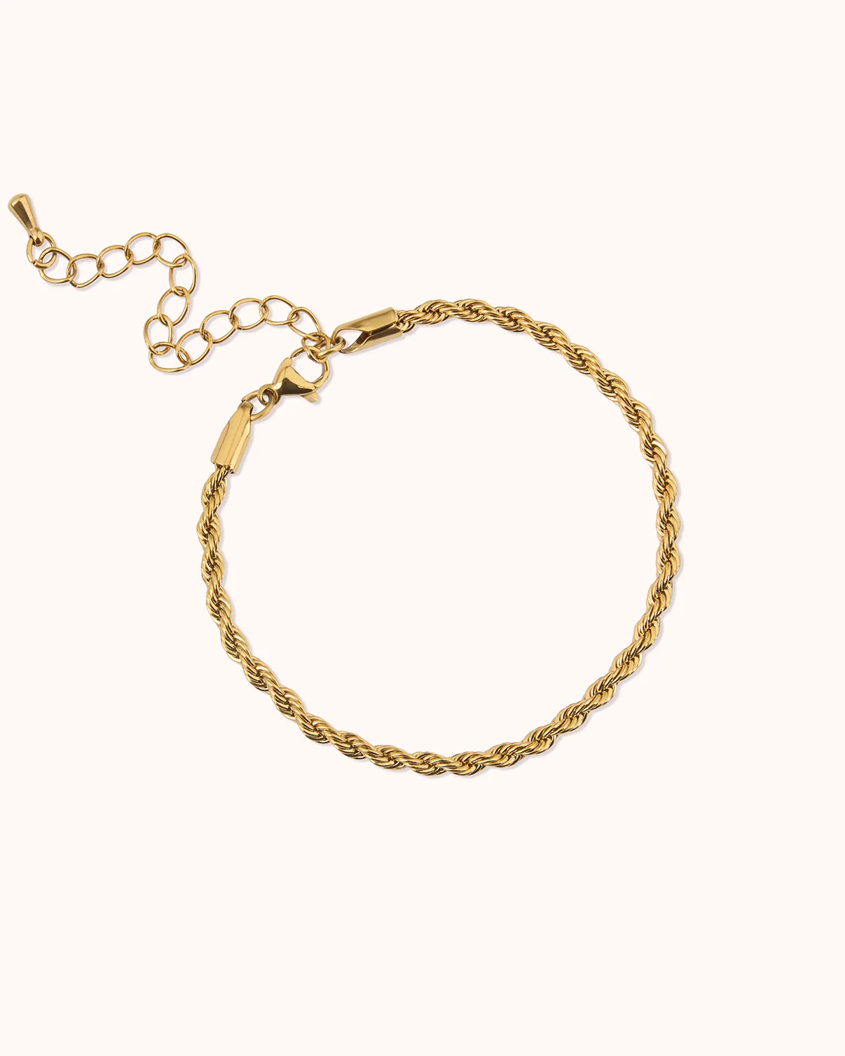 Waterproof Thin Twisted Chain Bracelet in Gold