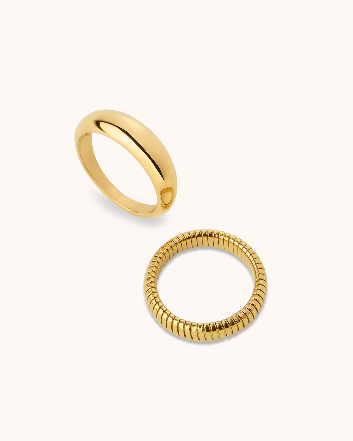 Waterproof Textured & Smooth Ring in Gold - Image 3