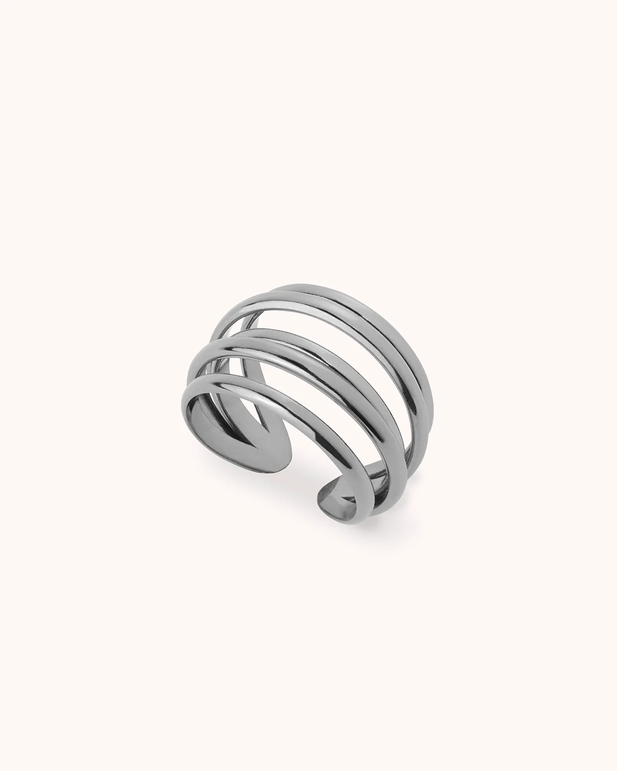 Waterproof Layered Wrap Statement Ring in Silver - Image 3
