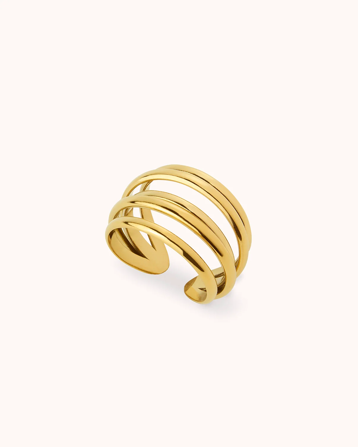 Waterproof Layered Wrap Statement Ring in Gold - Image 3