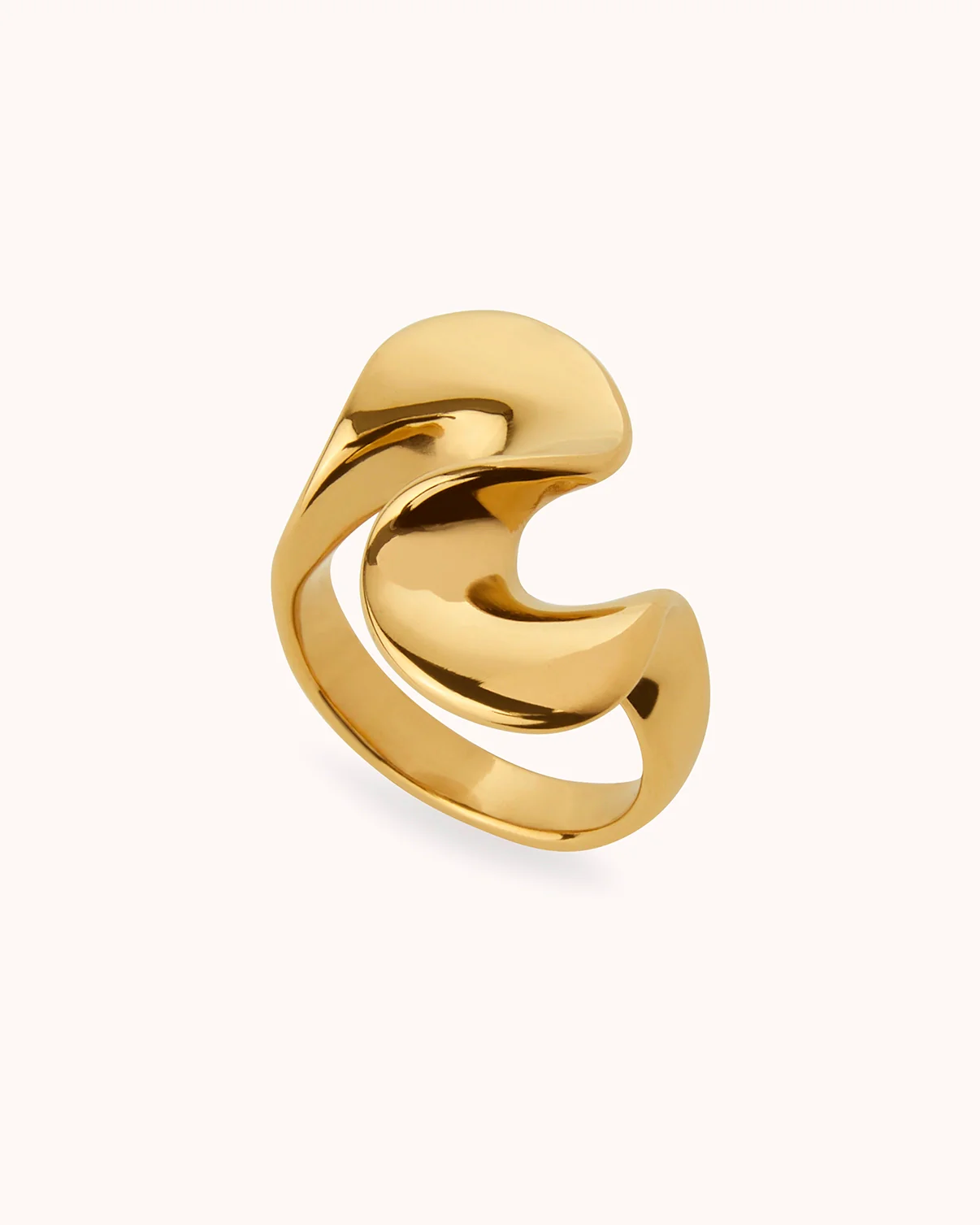 Waterproof Wavy Statement Ring in Gold - Image 3