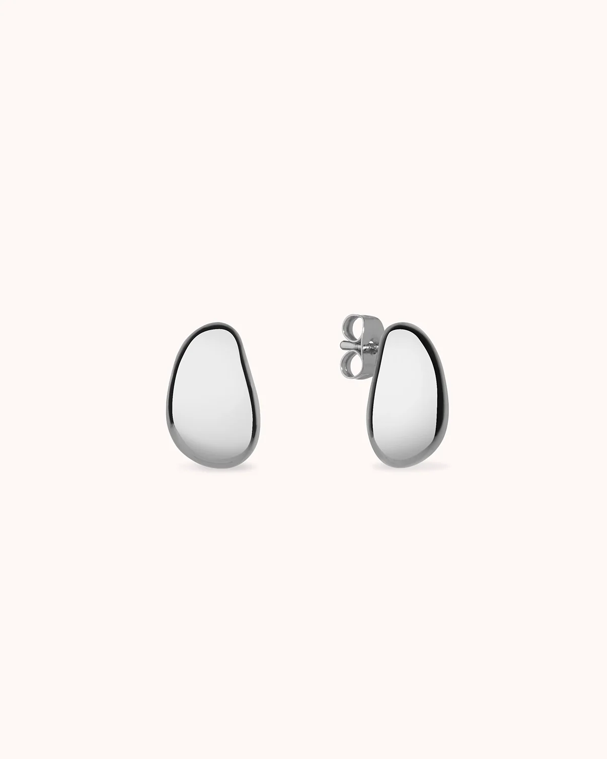 Waterproof Mini Pebble Studs in Silver