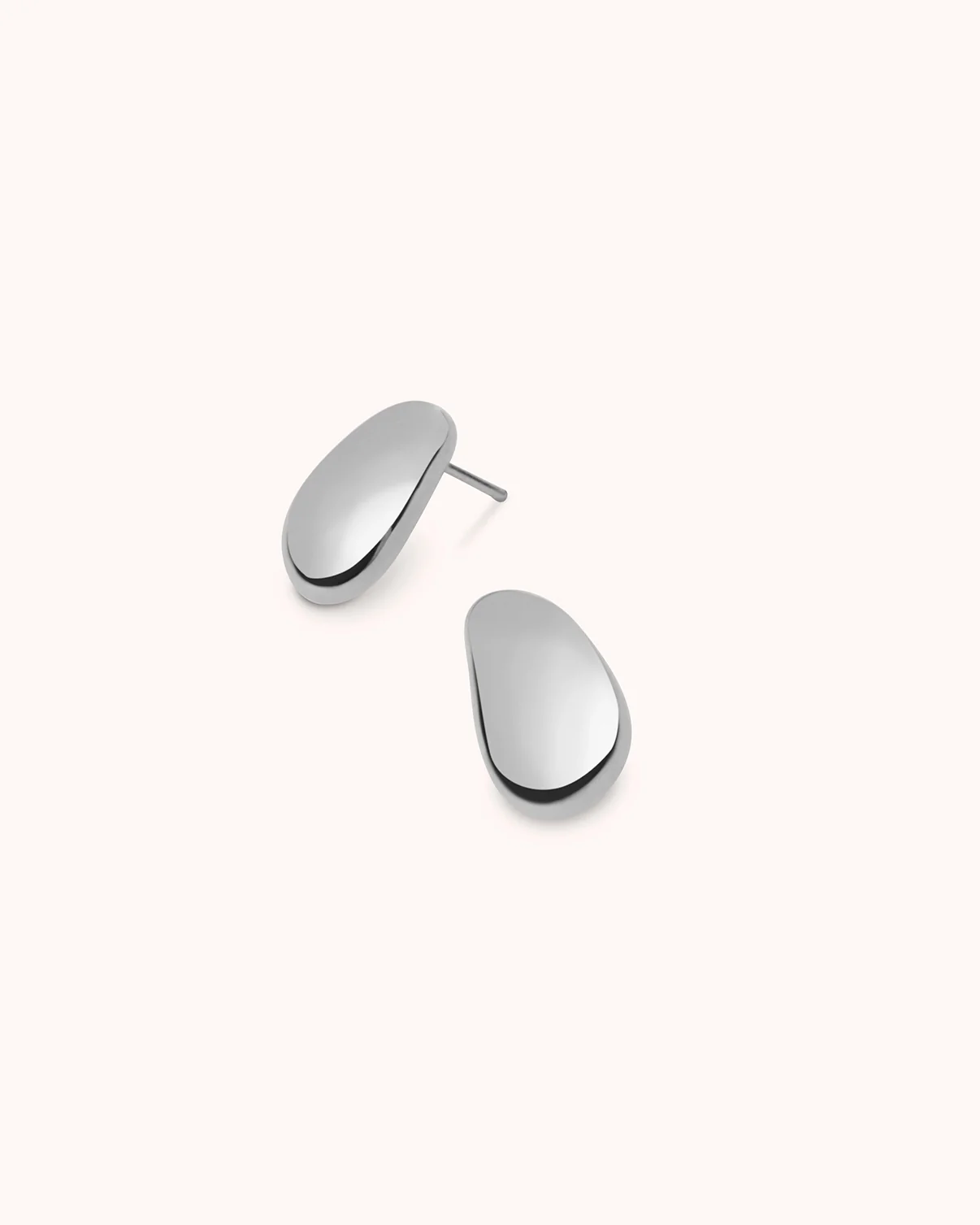 Waterproof Mini Pebble Studs in Silver - Image 3