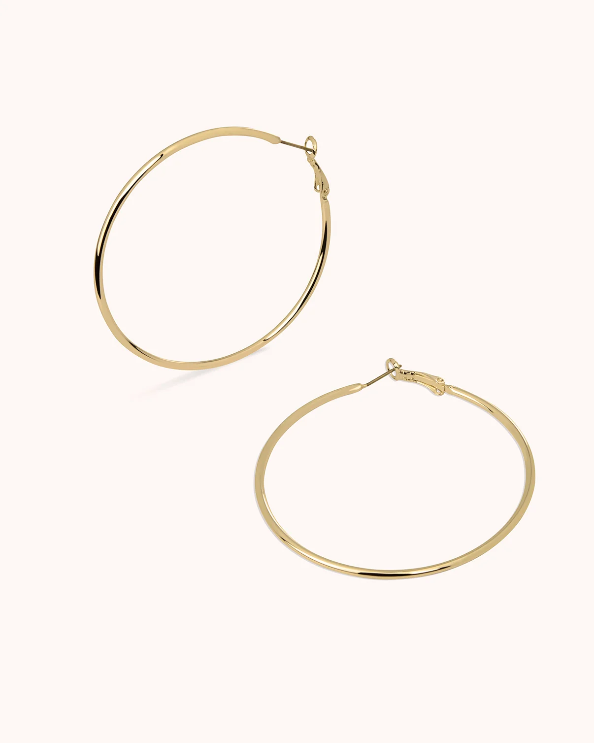 Waterproof Large Thin Round Hoops in Gold - Image 3