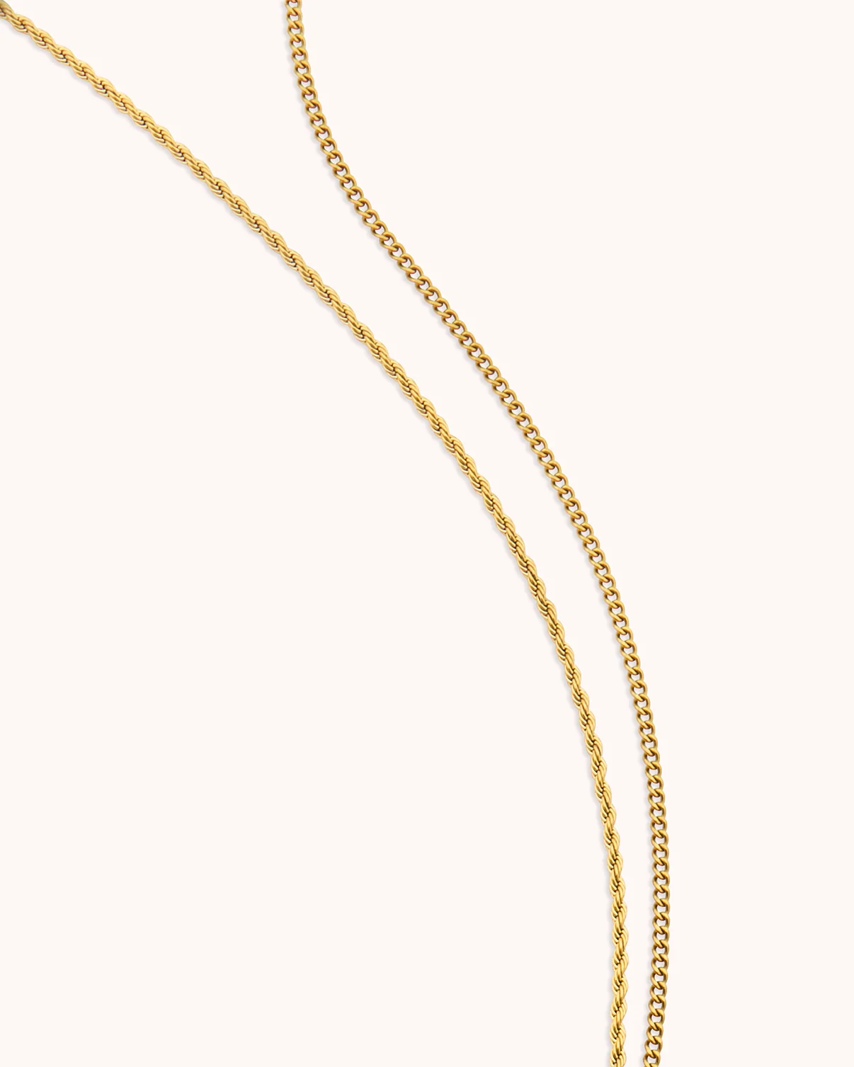 Waterproof Double Layered Chain Link Necklace in Gold - Image 3