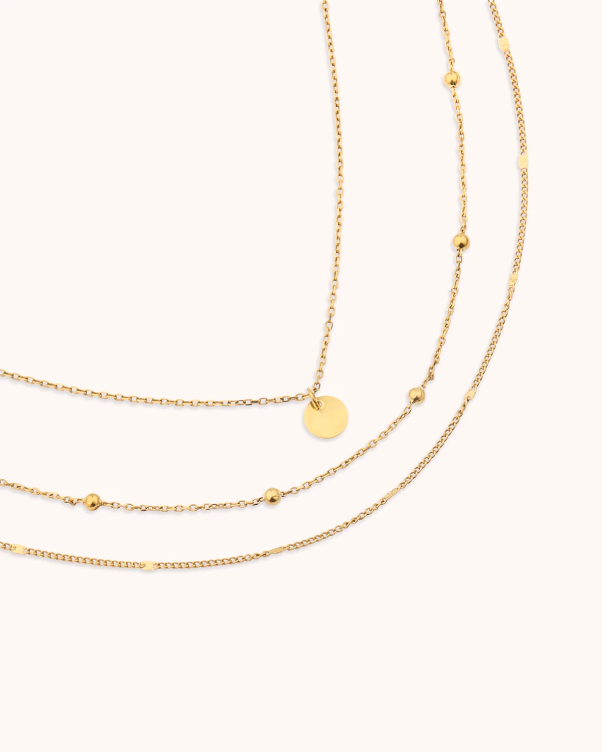Waterproof Triple Layered Chain Necklace in Gold - Image 3