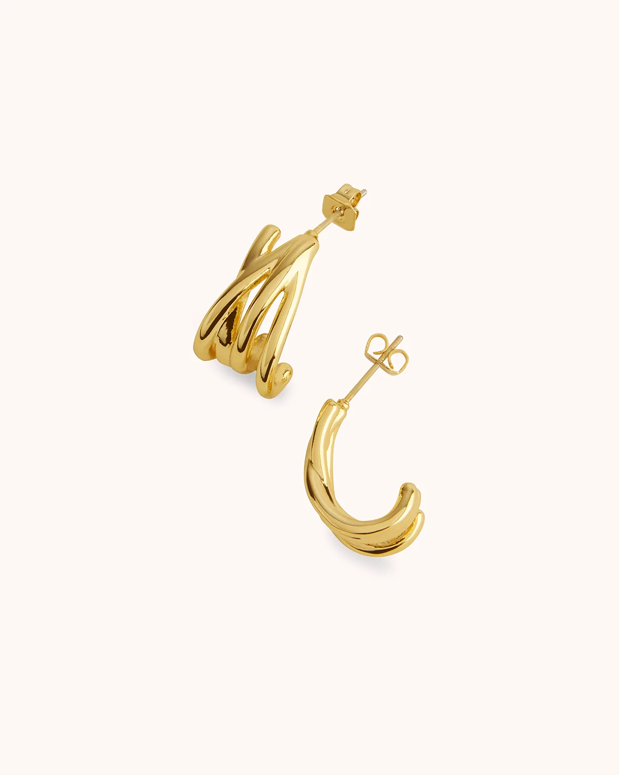 Illusion Hoop Earrings in Gold - Image 3