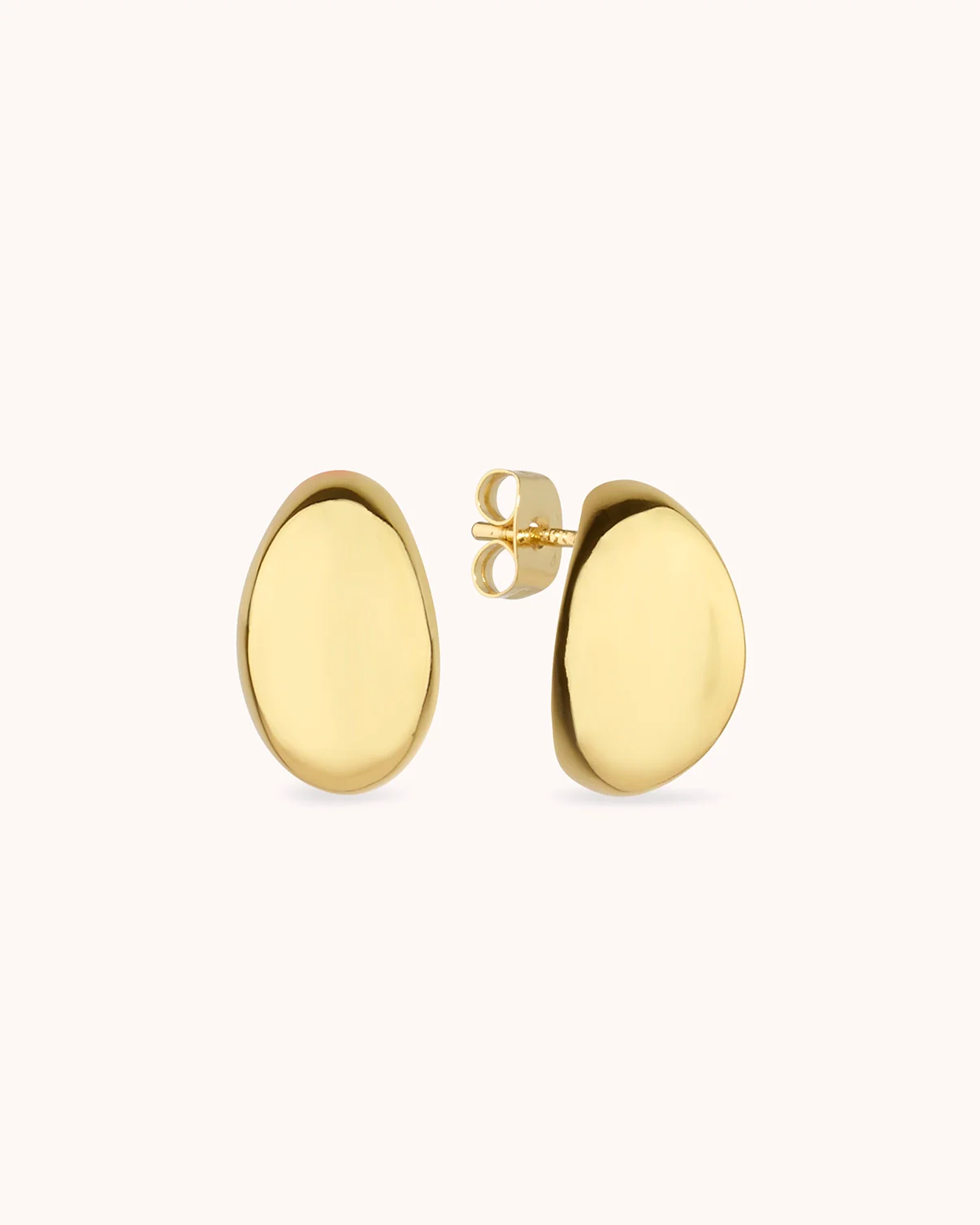 Oval Chunky Stud Earrings in Gold