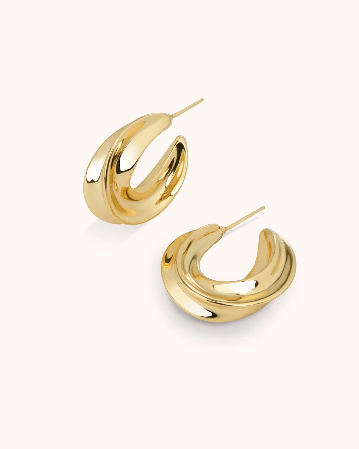 Chunky Twist Hoops in Gold - Image 3