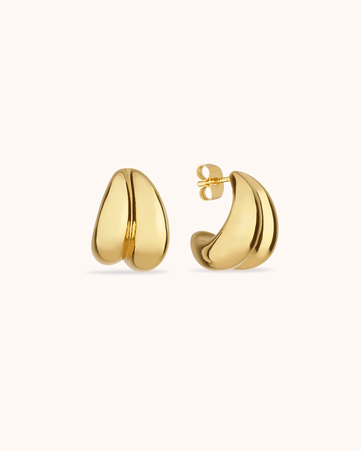 Chubby Double C-Hoop Earrings in Gold