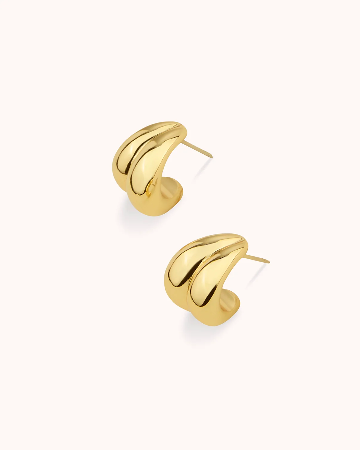 Chubby Double C-Hoop Earrings in Gold - Image 3
