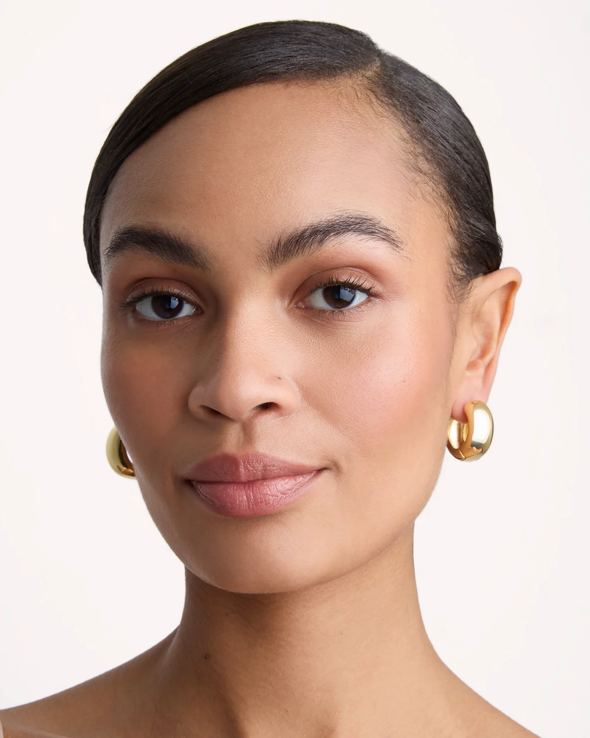 Smooth Chunky Hoops in Gold - Image 2