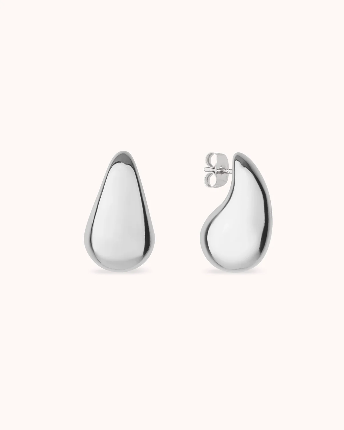 Teardrop Stud Earrings in Silver