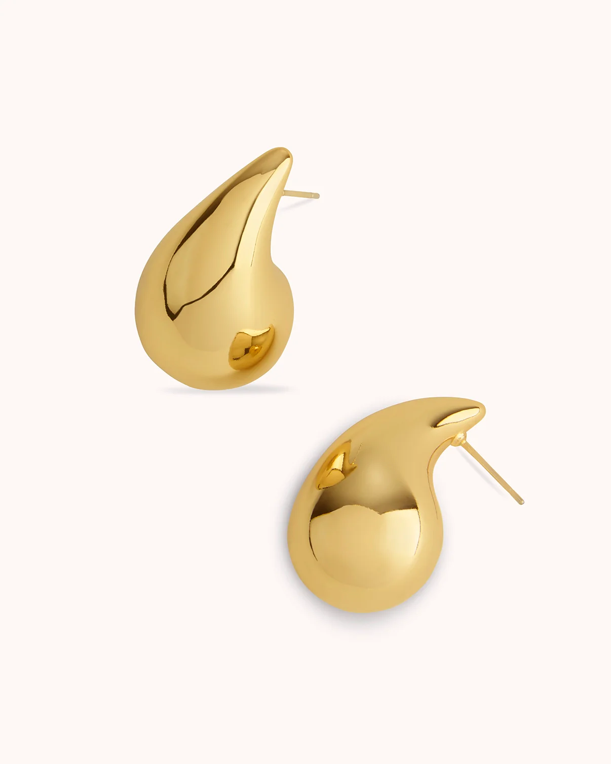 Teardrop Stud Earrings in Gold - Image 4