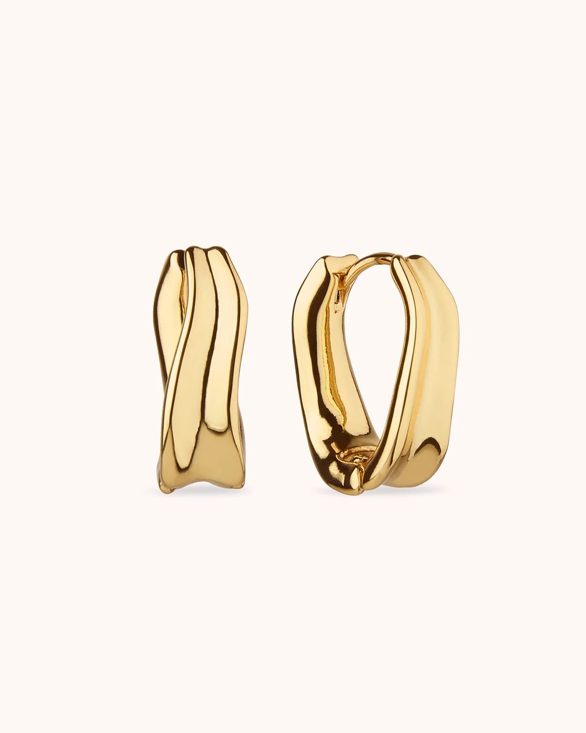 Molten Huggie Earrings in Gold