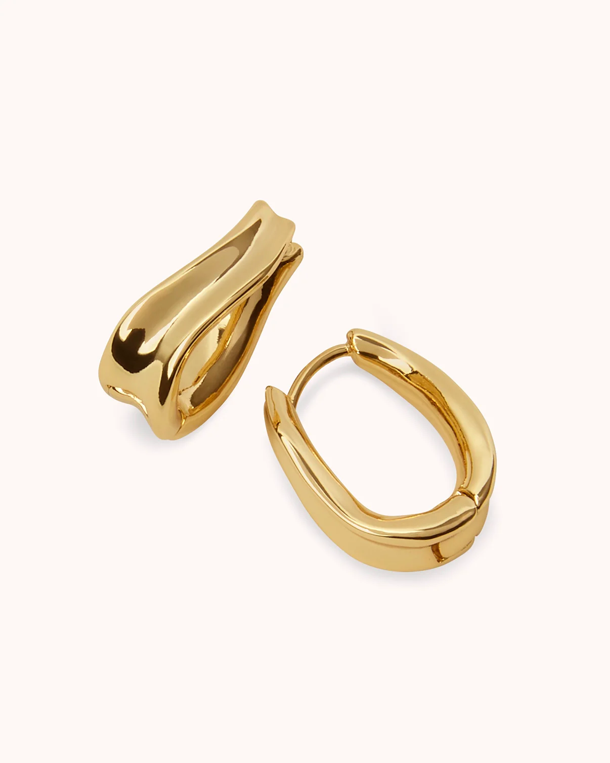 Molten Huggie Earrings in Gold - Image 3