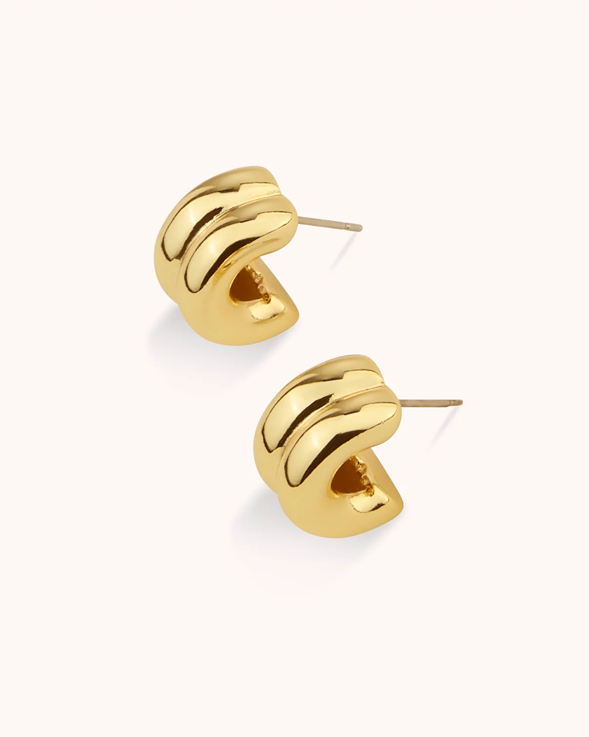 Chunky Double Hoops in Gold - Image 3