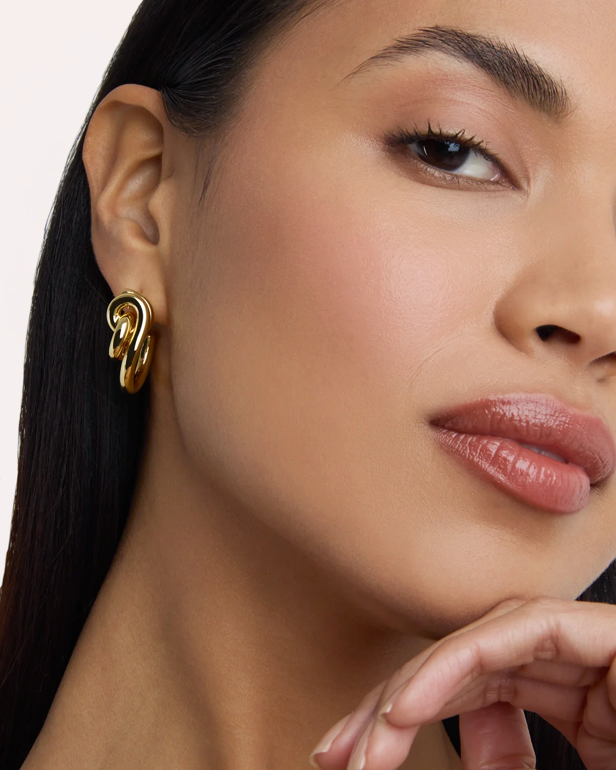 Knot Stud Earrings in Gold - Image 2