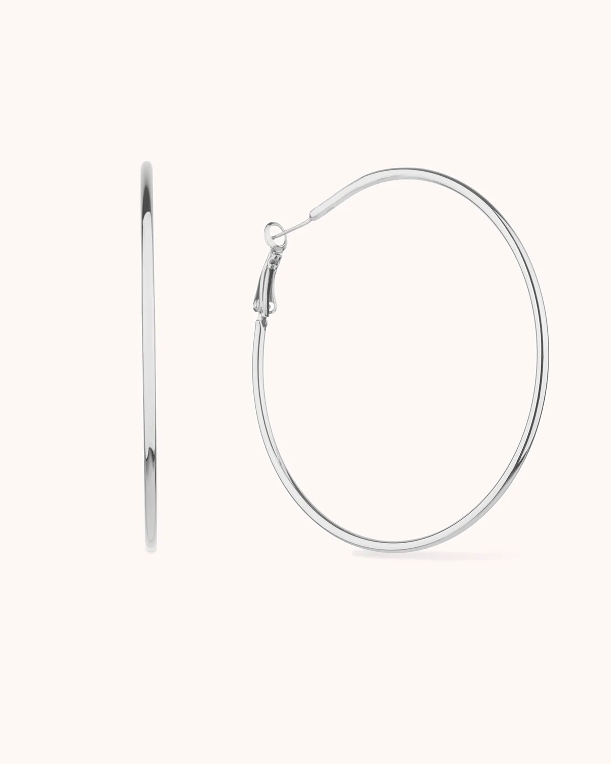 Large Hoop Earrings in Silver