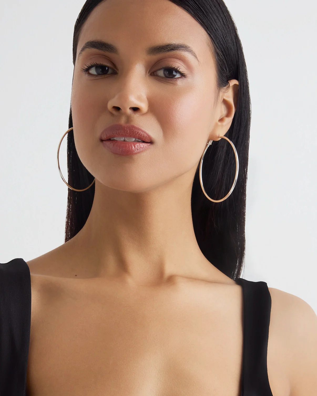 Large Hoop Earrings in Silver - Image 2