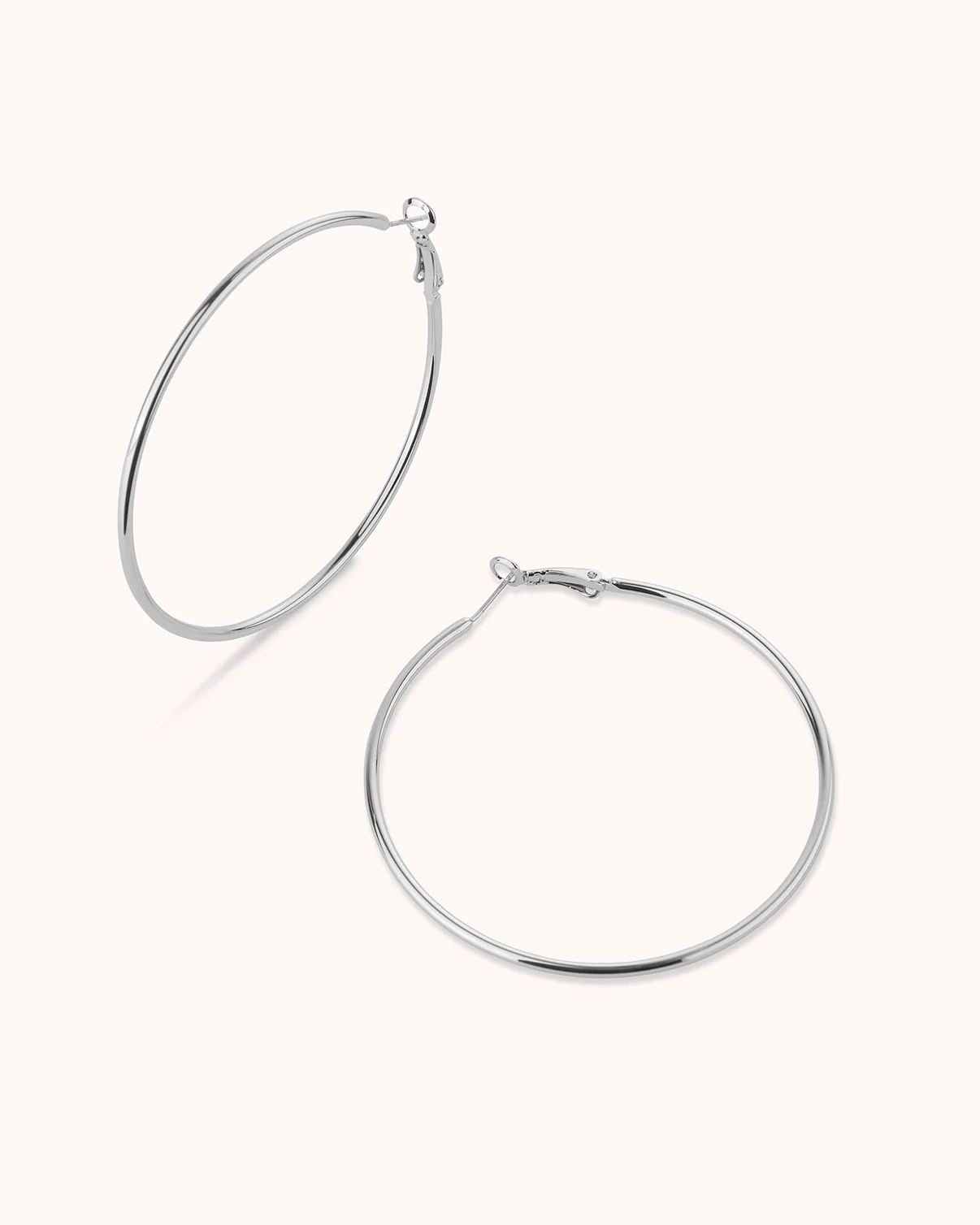 Large Hoop Earrings in Silver - Image 3