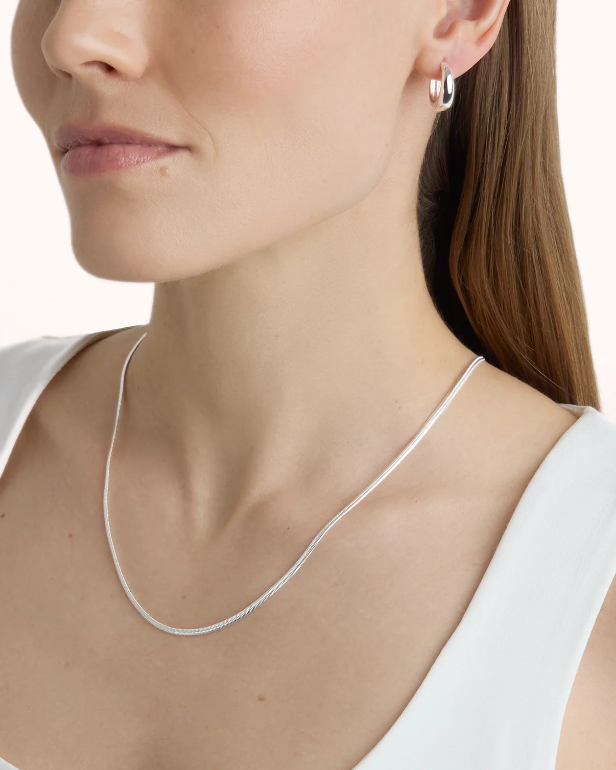 Snake Chain Necklace in Silver - Image 2