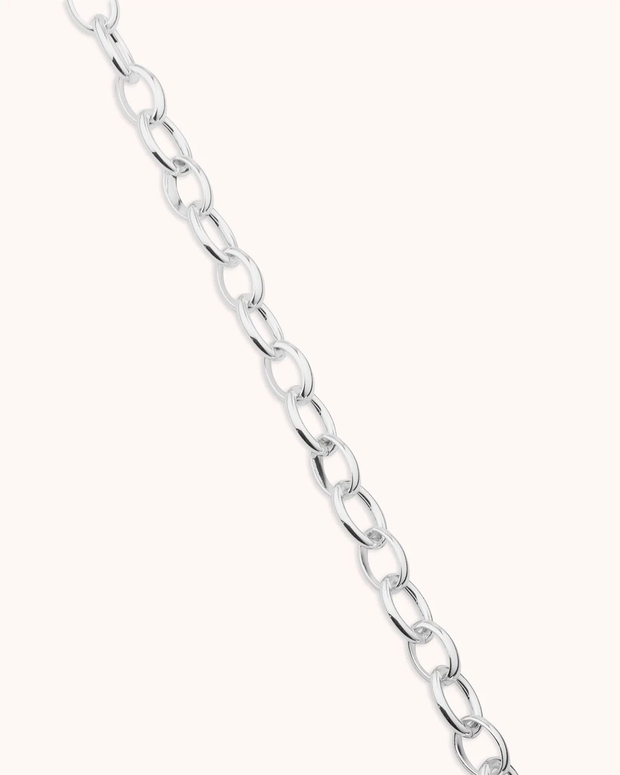 Oval Link Necklace in Silver - Image 3