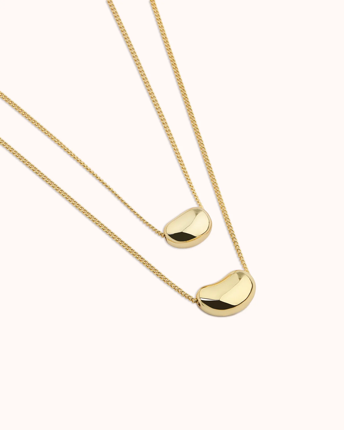 Double Pebble Necklace in Gold - Image 3